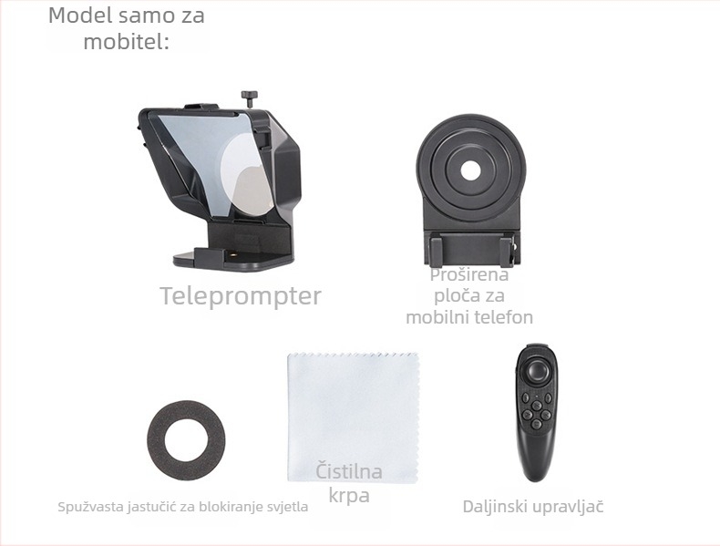 Prilagodnik objektiva ZX2209 — teleprompter za SLR i mobilni telefon, prenosni Bluetooth teleprompter za Vlog i kratke videozapise, SCXRig