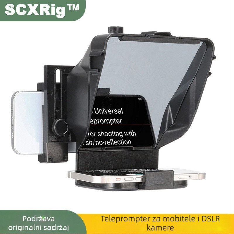 Prilagodnik objektiva ZX2209 — teleprompter za SLR i mobilni telefon, prenosni Bluetooth teleprompter za Vlog i kratke videozapise, SCXRig