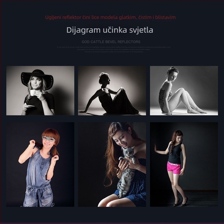 Studijska svjetiljka s 55° reflektorom, mreža s ćelijama, pozadinsko osvjetljenje, poklopac reflektora — aluminijska legura