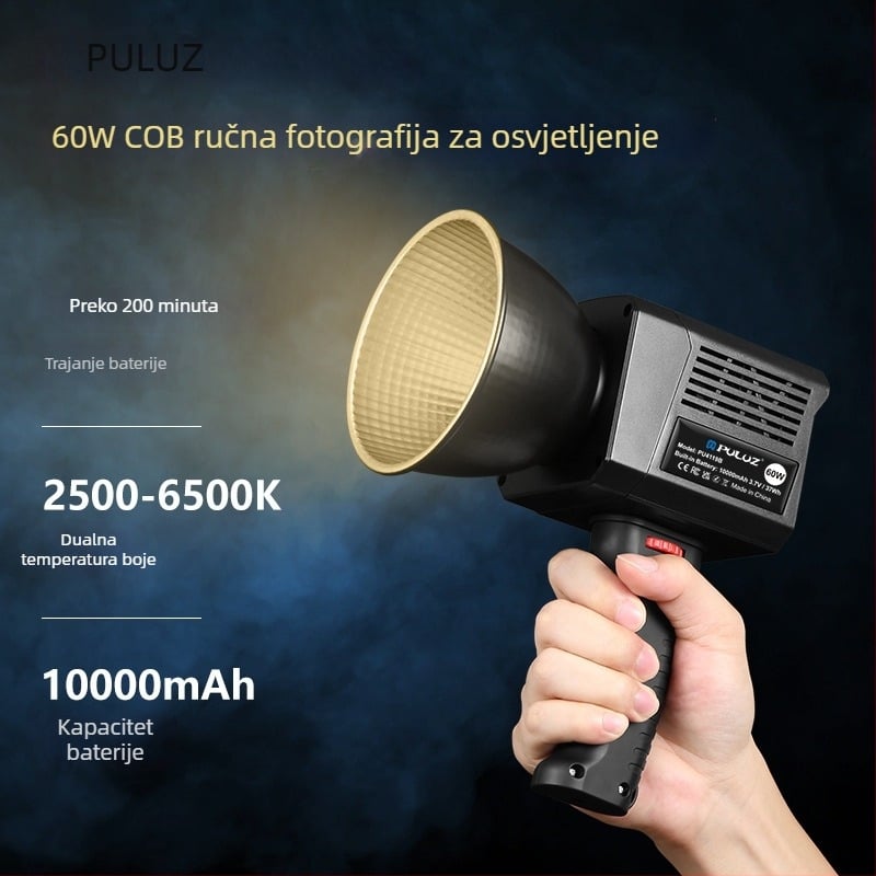 Puluz PU4119 Studijsko rasvjetno svjetlo - plastična konstrukcija, 1 kg, univerzalna kompatibilnost, COB rasvjeta za fotografiju