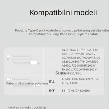Kontroler za snimanje kamere, model D10, aluminijska legura, kompatibilan s kamerama, težina 16,5 g