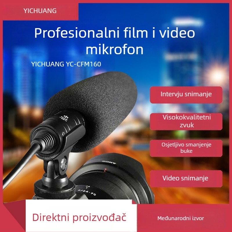 CFM160 kondenzatorski mikrofon za DSLR – vanjska snimanja intervjua, aluminijski spoj