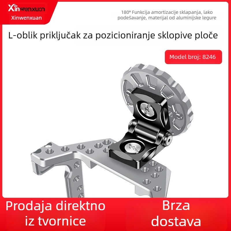 Xinwenxuan 8246 aluminijski sklopivi adapter, L-oblik držač s montažnim otvorom 1/4-20 za DJI SDR prijenos videa