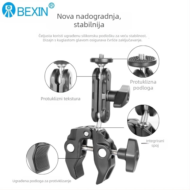 DSLR klešta s U-oblikom, aluminijska legura, model Wn-60S, dodatak za gimbal stativ, nosivost 1,5 kg