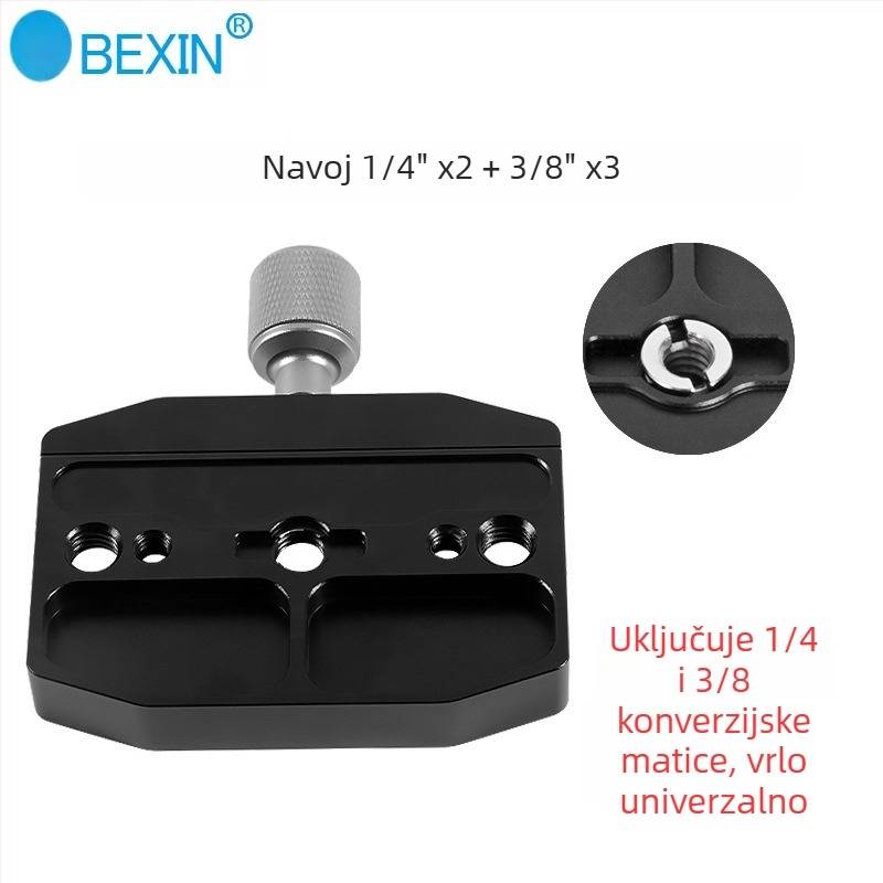 Fotografska oprema Univerzalna pločica za brzo oslobađanje s klipom za stativ, aluminijska legura, navoj 1/4-20 UNC, nosivost 6–10 kg, težina 0,5 kg