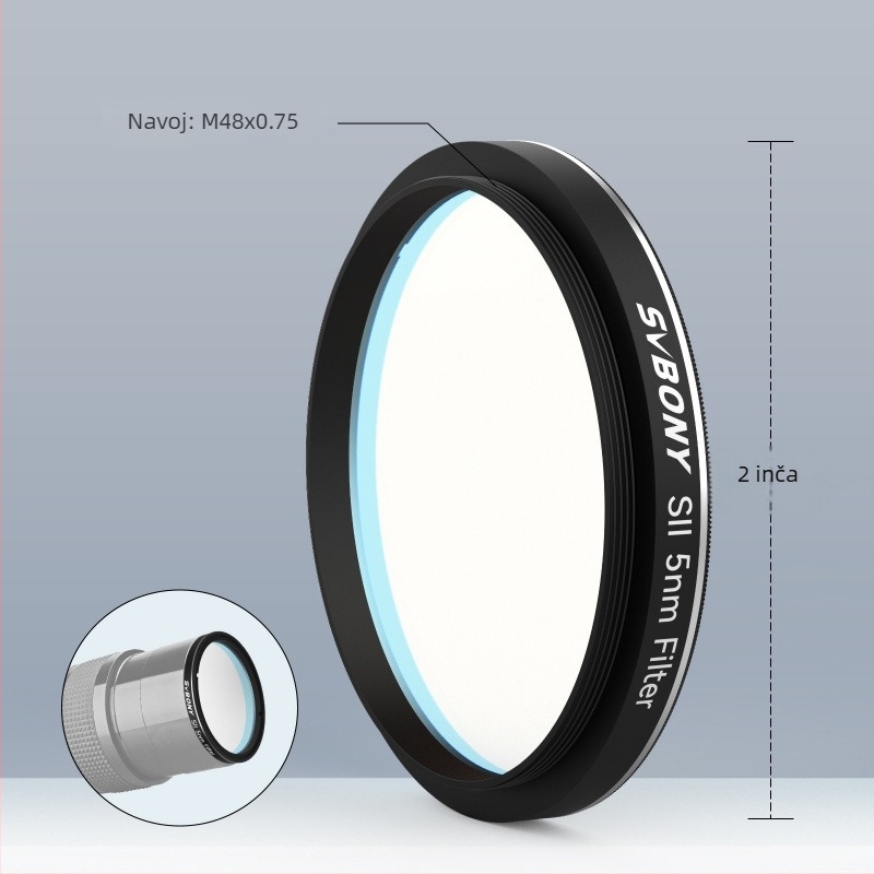SVBONY SV227 Astronomski filter – H-Alpha / OIII / SII uski prijelazni filter, 5 nm širina pojasa, za promatranje dubokog svemira