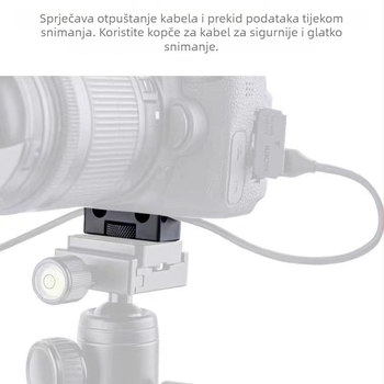DSLR klip za kabel za Canon 5D III, 5D IV i 6D II - aluminijska legura, sigurno zaključavanje protiv vuče