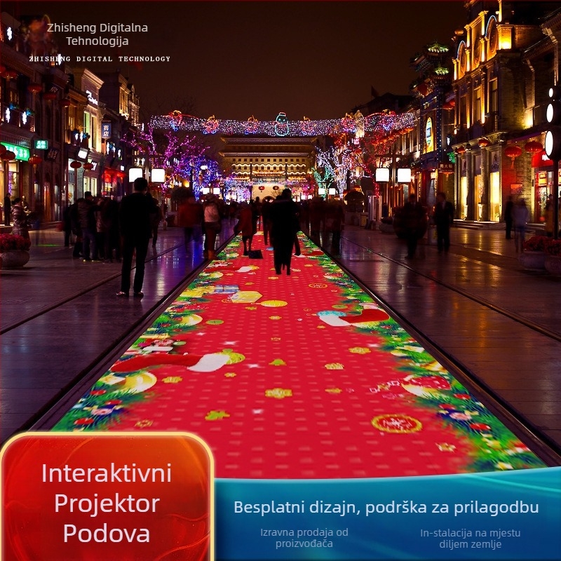 Podni interaktivni 3D holografski projektor – model zs-3777, 1080P, 3600 svjetla, 350W