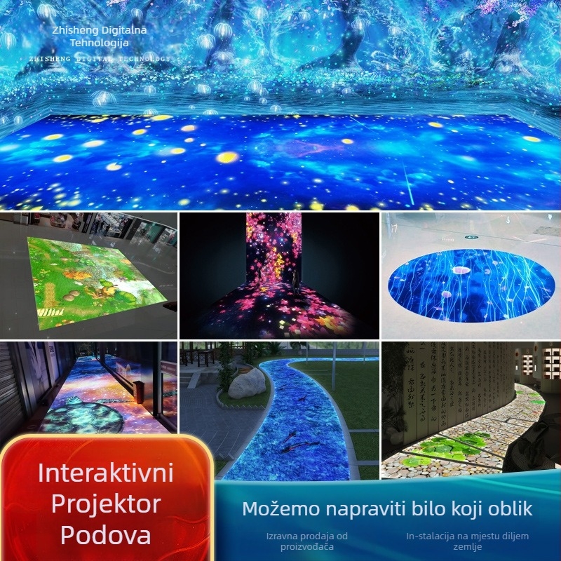 Podni interaktivni 3D holografski projektor – model zs-3777, 1080P, 3600 svjetla, 350W