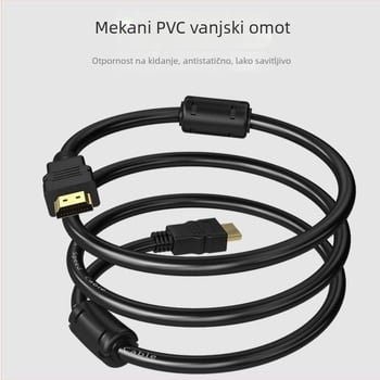 HDMI kabel verzije 2.0, podrška 4K, bakreni vodiči, zlato pokriveni konektori, dvostruko ferritno jezgro za računar/monitor/projektor