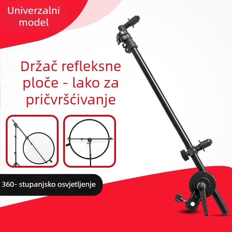 Stalak za fotografski reflektor s fiksnim nosačem i klipom za reflektor, aluminijska legura