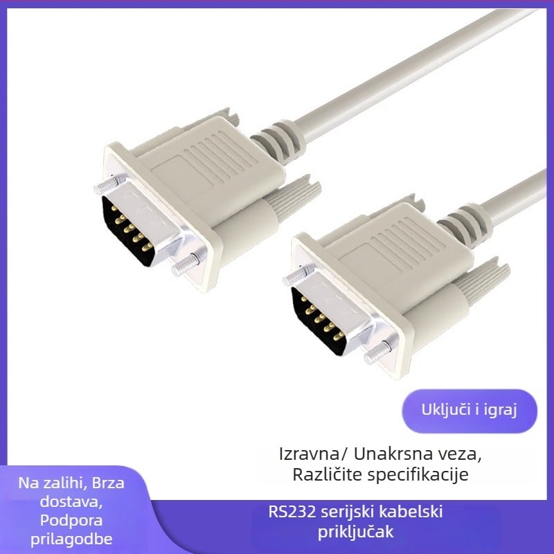 DB9 RS232 serijski kabel, 9-pin, muški–ženski, kabel za prijenos podataka