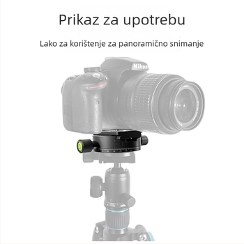 Brza pločasta stezaljka za kameru – 360° rotacija, univerzalni, aluminijska legura, nosivost 2–5 kg, dimenzije 94,5×60 mm, težina 0,2 kg