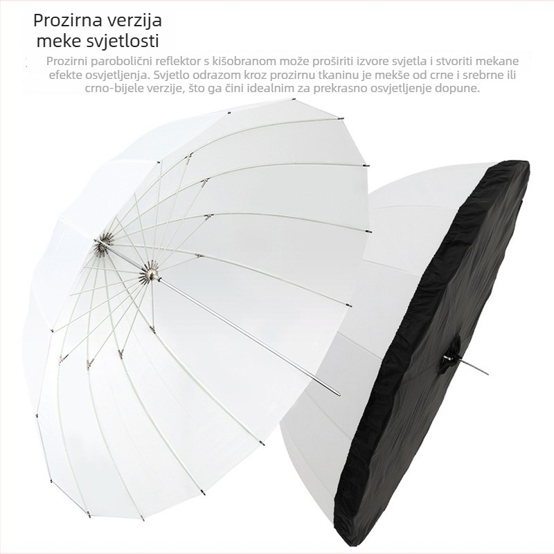 Fotografska parabolična mekana svjetlosna kišobran za studijske portrete, s reflektorom, parabolni dizajn, materijal Butterfly tkanina / metalni okvir, nosivost 2-5 kg, kompatibilan s bljeskalicama i filmskim osvjetljenjem