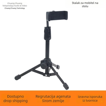 Shadow Fiber E09 Stalak za Mikrofon – Desktop Tripod za Bežične i Kondenzatorske Mikrofona, Sa Držačem za Telefon