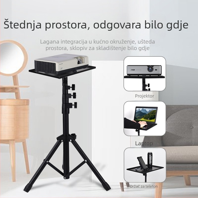 Podni nosač za prijenosno računalo i projektor, teleskopna metalna stativa s podešavanjem visine, model JYX001, težina 2,7 kg, univerzalna kompatibilnost