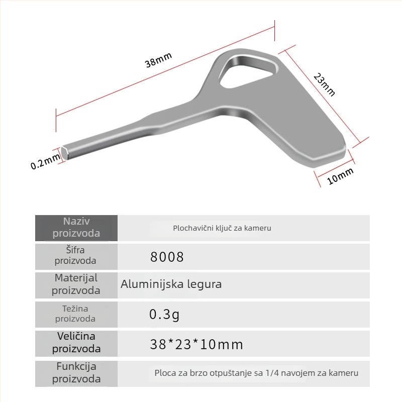 Držač za kameru Xinwenxuan 8008, aluminijska legura, nosivost do 2 kg