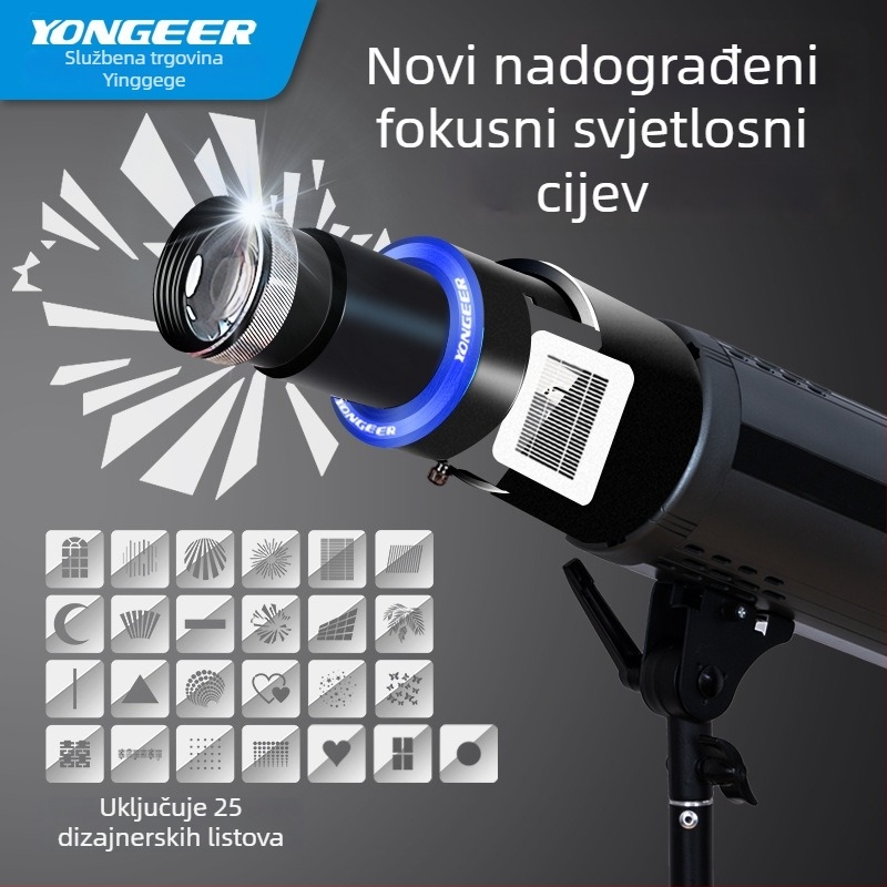 YONGEER LG-80PRO kondenzacijski cilindar za studijsko osvjetljenje – aluminijska legura, maksimalno opterećenje 2–5 kg, težina 1 kg