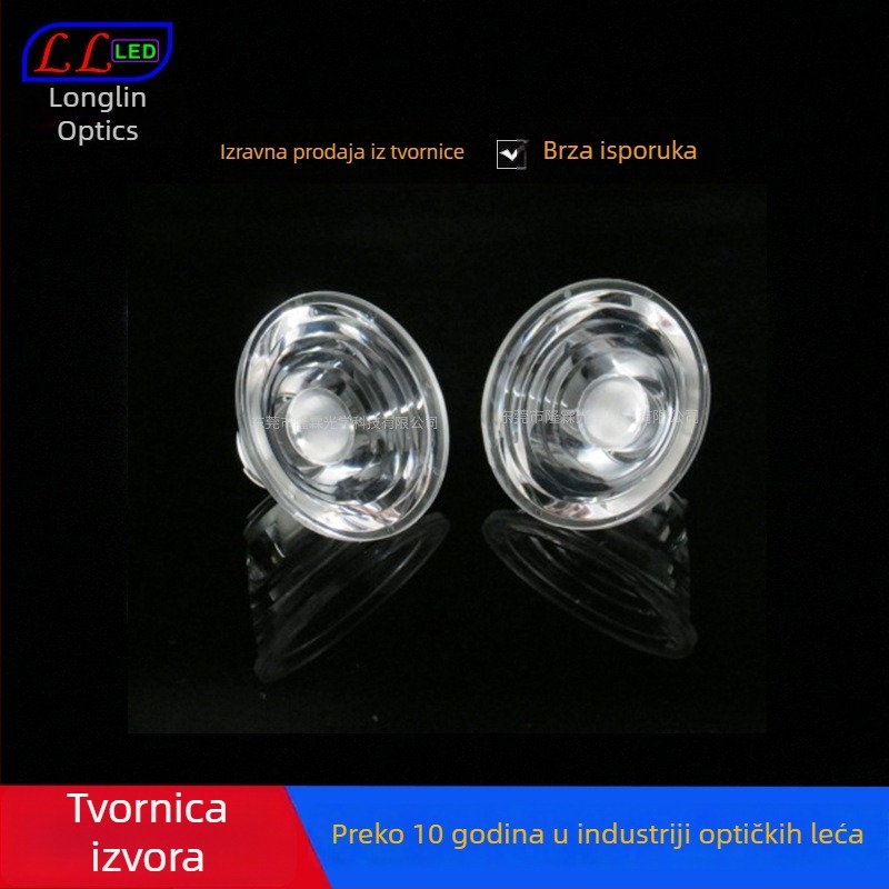 LED leća, 3° uski snop, navojna, PMMA akril, propusnost 93%, 5050 leća