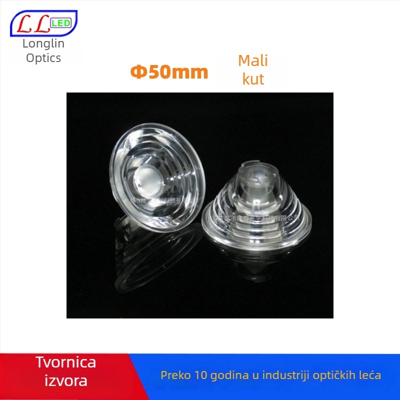 LED leća, 3° uski snop, navojna, PMMA akril, propusnost 93%, 5050 leća