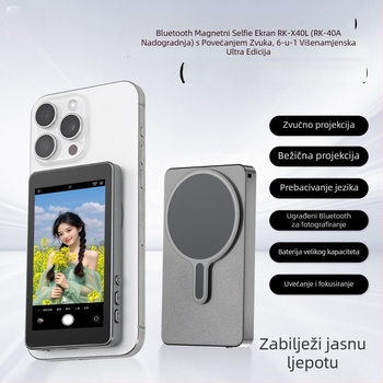 Uređaj za zrcaljenje selfie zaslona mobitela s magnetskim stražnjim zaslonom — verzija T2 Upgrade, kompatibilno s iPhone, PC kućište, nosivost do 2 kg
