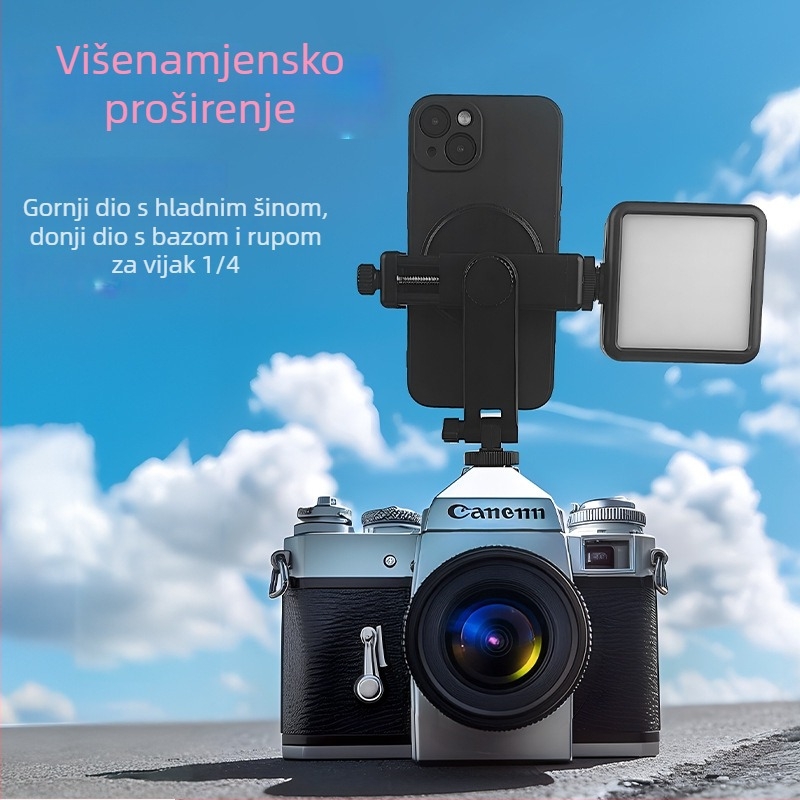 Klip za mobitel s rotirajućim višestrukim kutem, nosač na hladnu obuza DSLR, horizontalno i vertikalno prijenos uživo