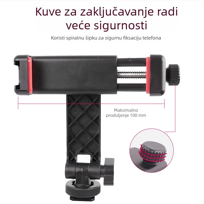 Klip za mobitel s rotirajućim višestrukim kutem, nosač na hladnu obuza DSLR, horizontalno i vertikalno prijenos uživo