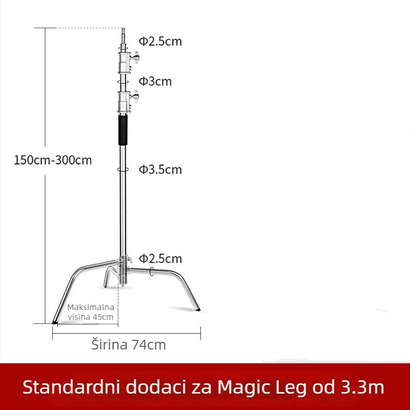 Su Ben C-Stand za studijsku rasvjetu – aluminijska legura, tripod/PTZ, opće korištenje