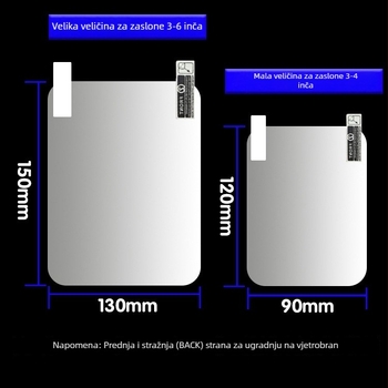 Privacy Guard PET HUD reflektirajući film, navigacijski zaslon, univerzalna kompatibilnost