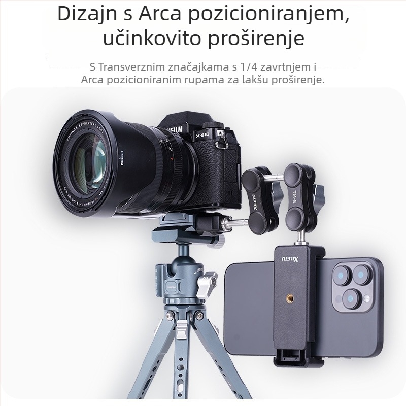 Adapter baze za brzo oslobađanje od aluminijske legure CQ-2 – za mobilne telefone, bezzrcalne kamere i DSLR, nosivost 2–5 kg