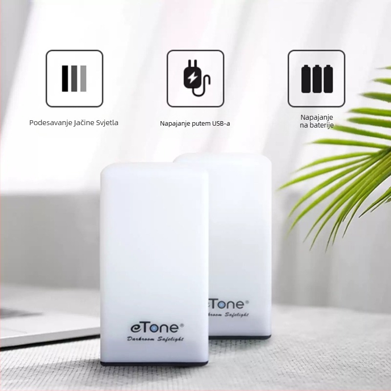 eTone Prenosivo svjetlo za tamnu sobu, LED 635 nm, za razvoj fotopapira i filma, uključuje Android kabel