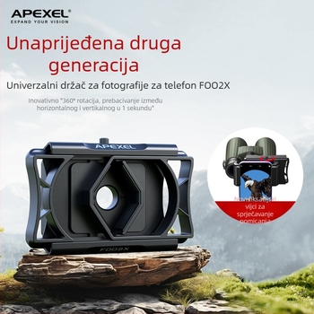 Mobilni klips mikroskop za telefon APL-F002X; Materijal ABS + aluminijski spoj; Nosivost do 2 kg; Kompatibilan s većinom telefona