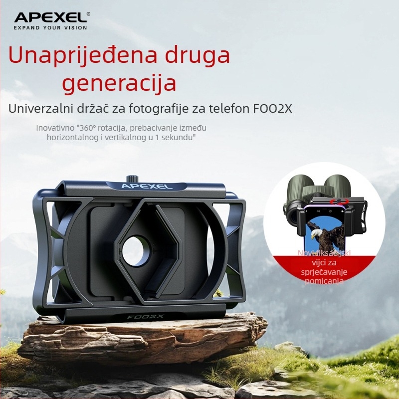 Mobilni klips mikroskop za telefon APL-F002X; Materijal ABS + aluminijski spoj; Nosivost do 2 kg; Kompatibilan s većinom telefona