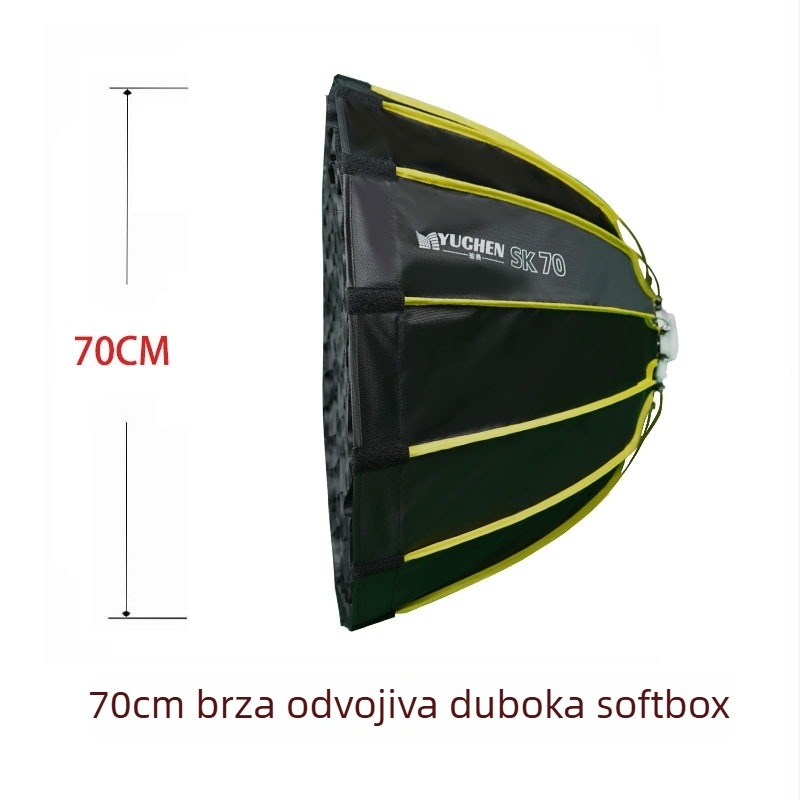 Soft svjetlosni uređaj s rešetkom, duboko ispaljivanje (Deep Throw) – Bright Torch; za profesionalnu fotografiju i prijenos uživo