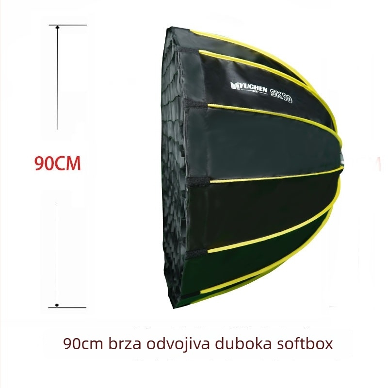 Soft svjetlosni uređaj s rešetkom, duboko ispaljivanje (Deep Throw) – Bright Torch; za profesionalnu fotografiju i prijenos uživo