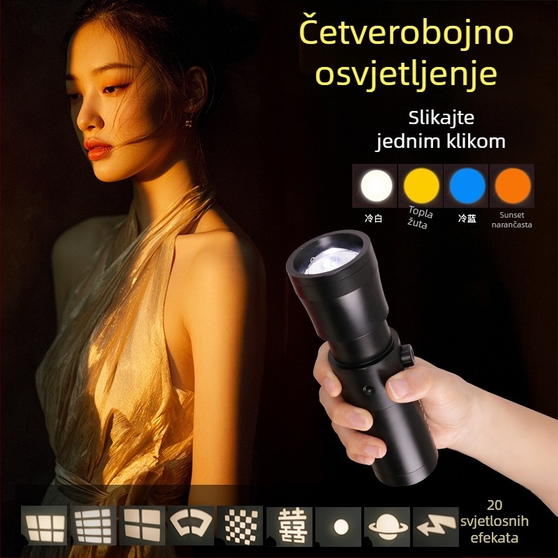 Studijsko svjetlo - lampa za slikanje s četiri boje, kućište od aluminijske legure, nosivost do 2 kg, težina 700 g