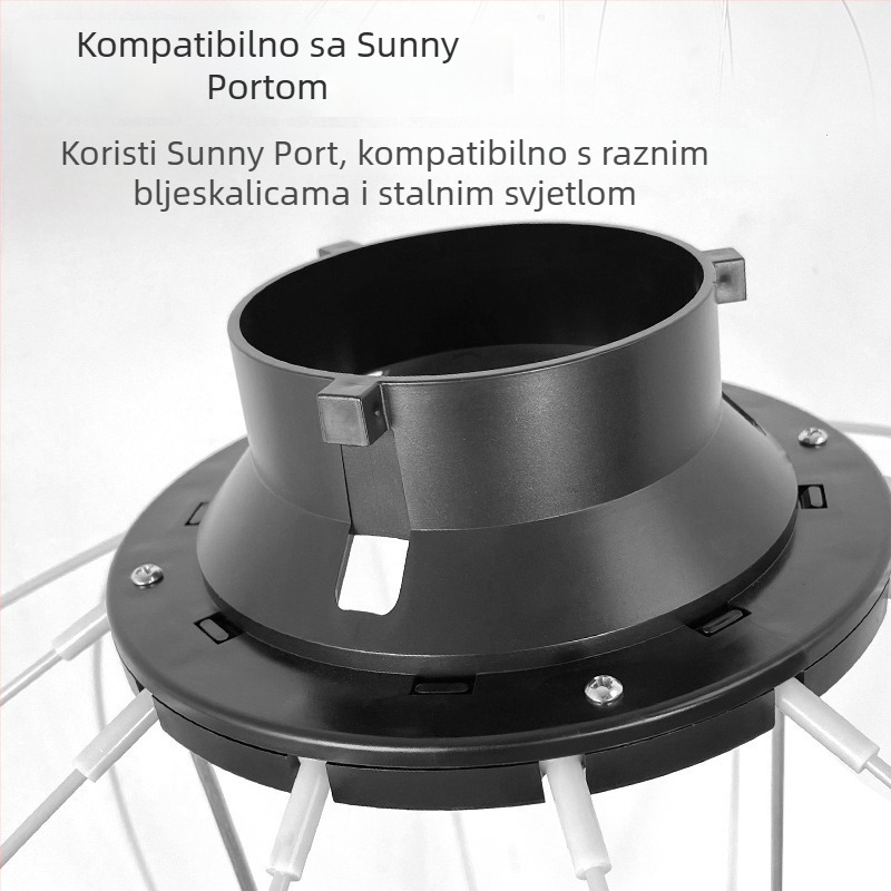 Soflight rasvjeta s aluminijskim legurom i ojačanim najlonom; kompatibilno s Baorong kopčom za prijenos uživo; nosivost do 6-10 kg; težina 0,8 kg