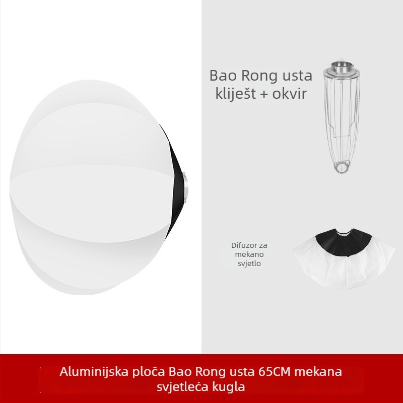 Soflight rasvjeta s aluminijskim legurom i ojačanim najlonom; kompatibilno s Baorong kopčom za prijenos uživo; nosivost do 6-10 kg; težina 0,8 kg