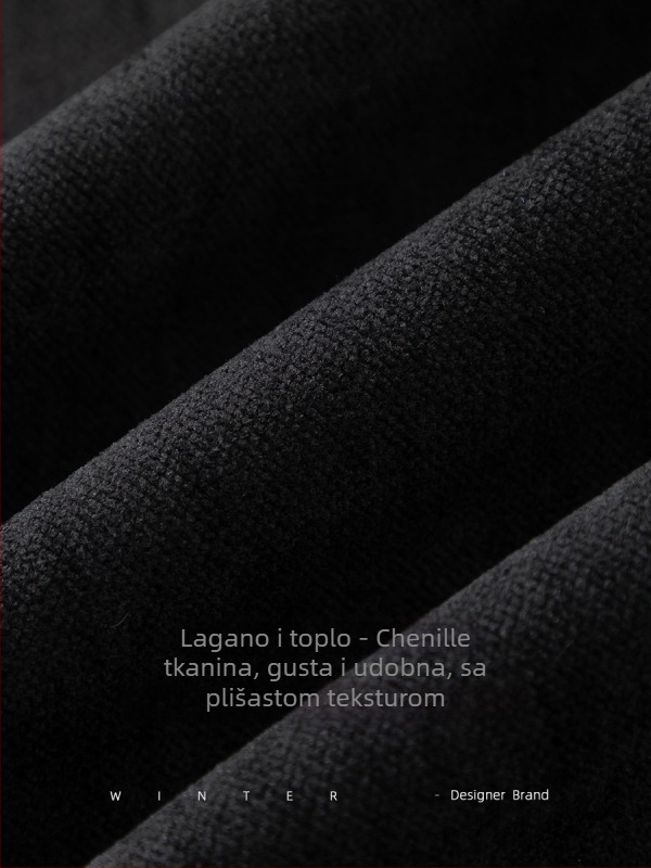 Xinge ženska pletena suknja od chenilla, A-linija, srednja duljina, jednobojna, jesen-zima 2024, udjel elastana ispod 30%