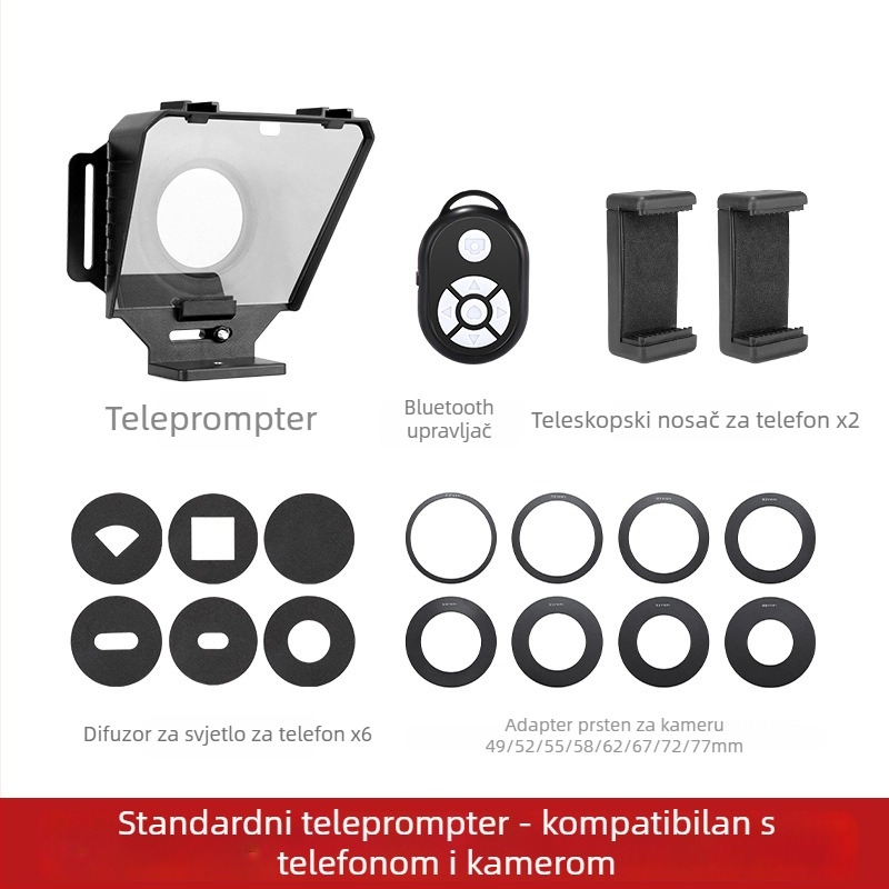 Kamerni teleprompter — prenosni za intervjue i snimanje na lokaciji, aluminijska legura