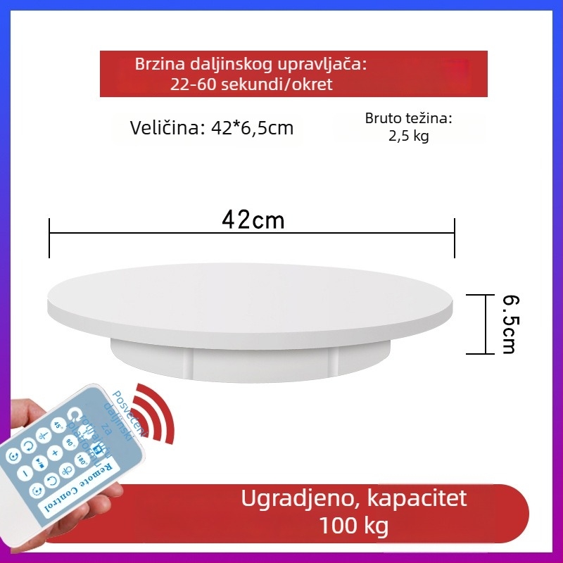 DXG-420 Električni okretni izložbeni stol, ABS materijal, daljinsko upravljanje brzinom, za fotografiranje statičkih objekata i prezentacije proizvoda uživo