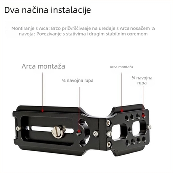 L-oblik vertikalna brza ploča za DJI Ronin RSC2/RS2 i Zhiyun Weebill – aluminijska legura, 200 g, nosivost 6–10 kg