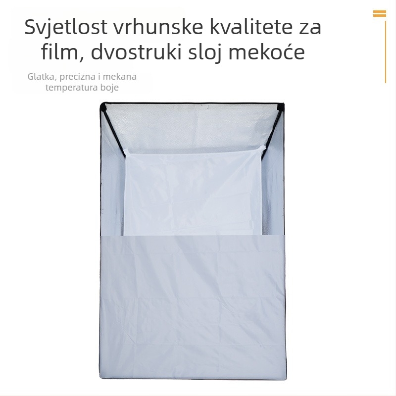 Četverostrani softbox s Bowens nosačem za fotografsku lampu, od reflektirajućeg fleksibilnog platna, nosivost do 2 kg