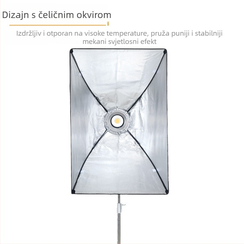 Četverostrani softbox s Bowens nosačem za fotografsku lampu, od reflektirajućeg fleksibilnog platna, nosivost do 2 kg