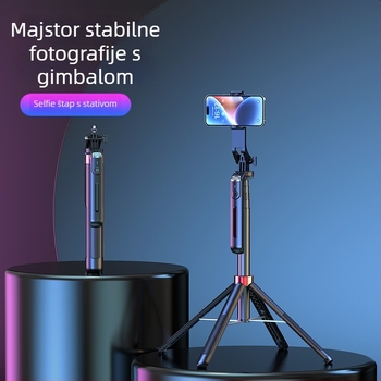 Selfie štap s tripodom i Bluetoothom, sklopiv, ABS + aluminijska legura, universalni