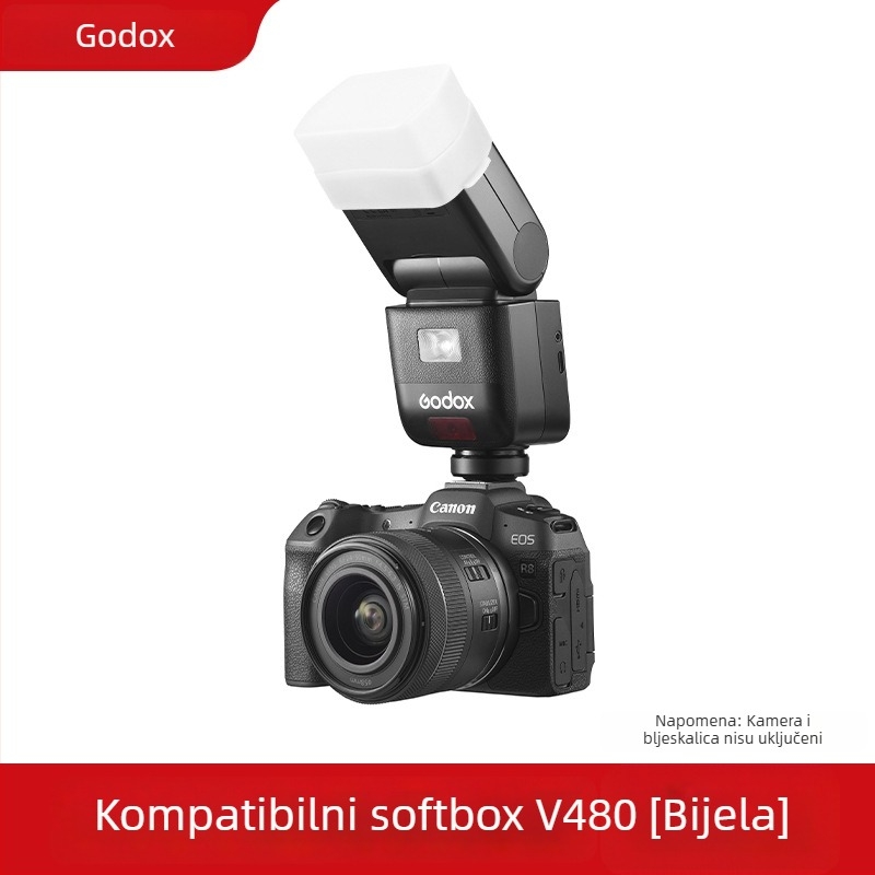 Soft light difuzor za V480 fotoaparat, prijenosni softbox dodatak, kompatibilan s V480 on-camera flash, uključuje 1 softbox, težina oko 0,1 kg