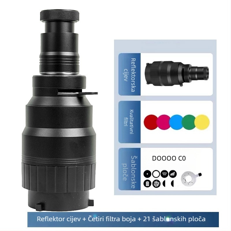 Pribor za objektiv: Bajonetni fokusirajući reflektor za stilizirane fotografije – aluminijska legura; nosivost 2–5 kg; težina 1,7 kg