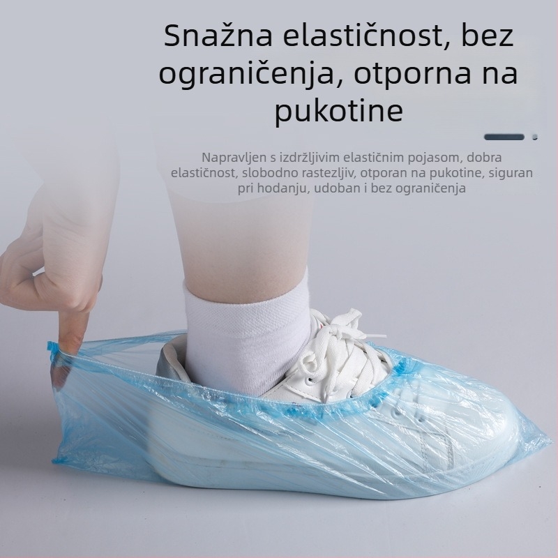 Meiliya jednokratne zaštitne navlake za cipele od PE plastike, za unutarnju upotrebu, vodootporne i protuklizne, 100 komada