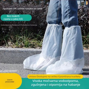 Jednokratno navlake za kišne čizme s visokim vratom, prozirne PE, vodootporne i otporne na habanje, debljina 5, protuklizne