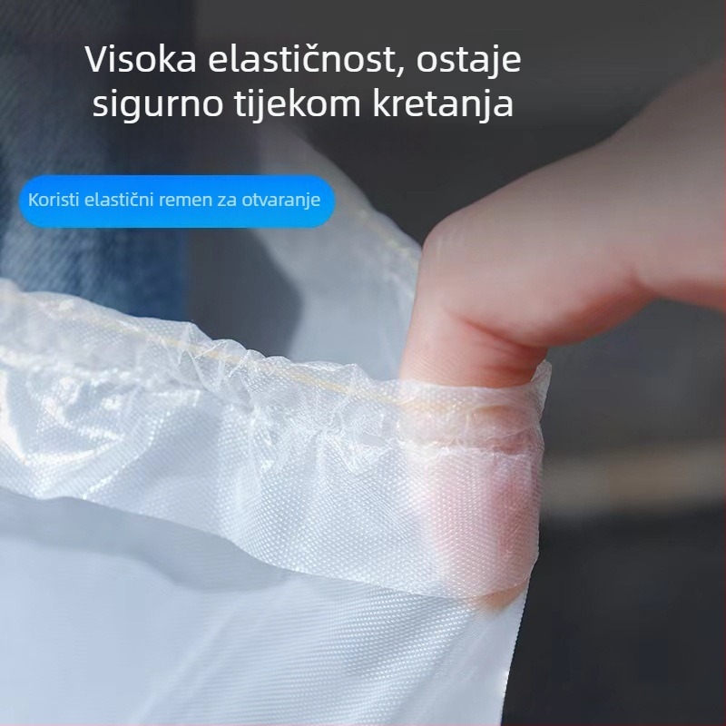 Jednokratno navlake za kišne čizme s visokim vratom, prozirne PE, vodootporne i otporne na habanje, debljina 5, protuklizne